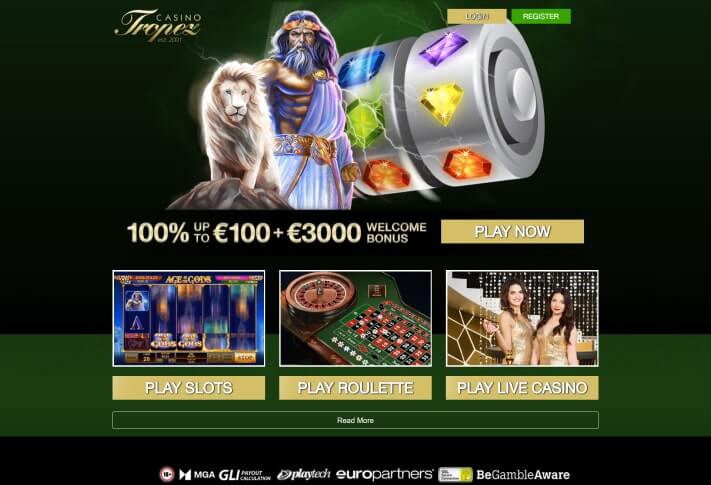 Casino Tropez Home Screenshot