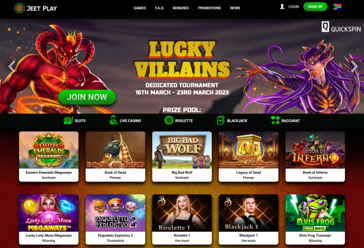 JeetPlay Casino Home Screenshot